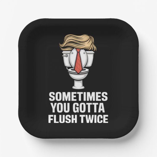 Soms moet je twee keer spoelen papieren bordje (Voorkant)