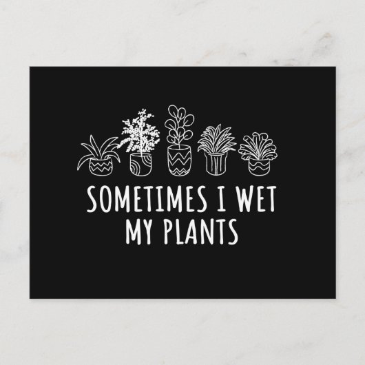 Soms nat ik mijn Planten Briefkaart (Voorkant)