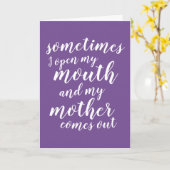 Soms open ik mijn mond en komt mijn moeder eruit kaart (Gele Bloem)