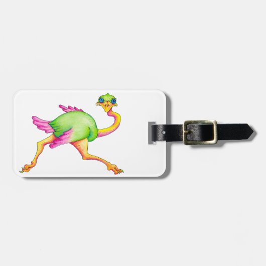 Soms Ostrich Bagagelabel (Voorkant horizontaal)