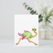 Soms Ostrich Briefkaart (Staand voorkant)