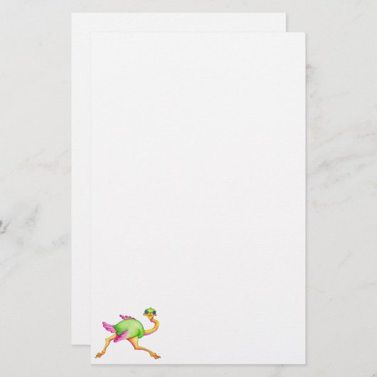 Soms Ostrich Briefpapier (Voorkant / Achterkant)