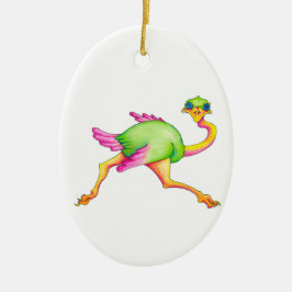 Soms Ostrich Keramisch Ornament