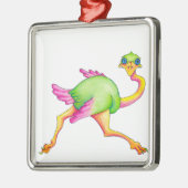 Soms Ostrich Metalen Ornament (Links)