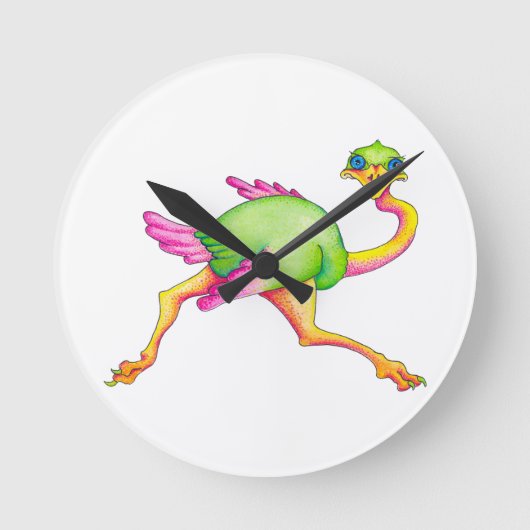 Soms Ostrich Ronde Klok (Voorkant)