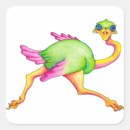 Soms Ostrich Vierkante Sticker