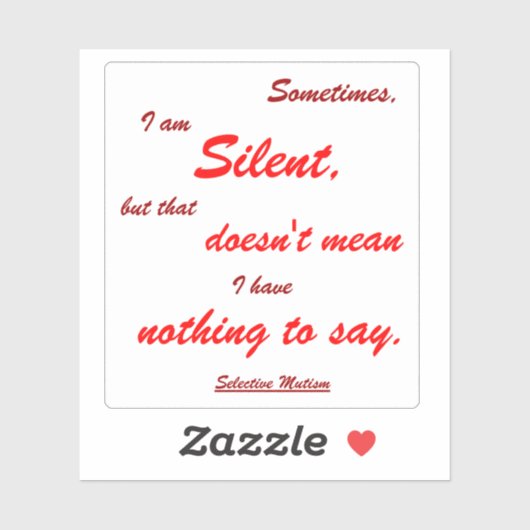Soms Silent Red Custom-Cut vinylsticker Sticker (Vel)