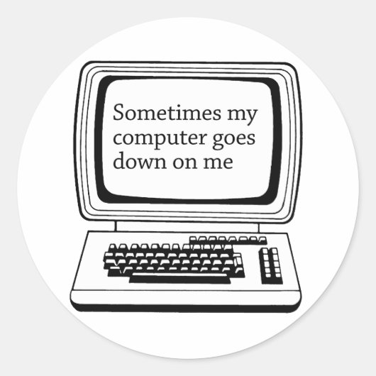 Soms valt mijn computer uit ronde sticker (Voorkant)