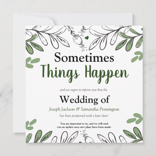 Soms verandert het huwelijk de datum kaart (Voorkant)