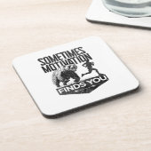 Soms vindt Motivation je grappig hardloopmotief Bier Onderzetter (Linkerzijde)