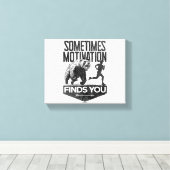 Soms vindt Motivation je grappig hardloopmotief Canvas Afdruk (Insitu (Houten vloer))