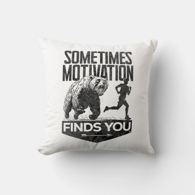 Soms vindt Motivation je grappig hardloopmotief Kussen (Voorkant)