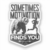 Soms vindt Motivation je grappig hardloopmotief Sticker (Voorkant)