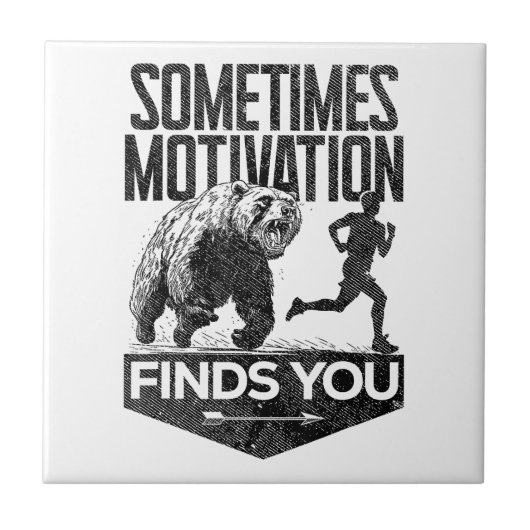 Soms vindt Motivation je grappig hardloopmotief Tegeltje (Voorkant)