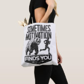 Soms vindt Motivation je grappig hardloopmotief Tote Bag (Dichtbij)