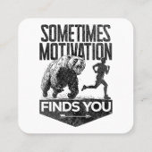 Soms vindt Motivation je grappig hardloopmotief Vierkante Visitekaartje (Achterkant)