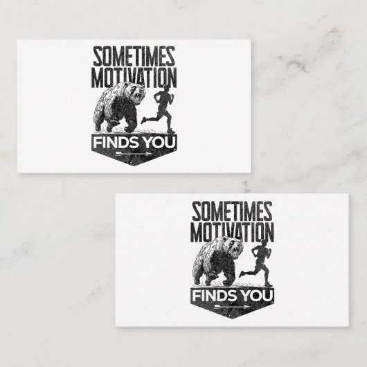 Soms vindt Motivation je grappig hardloopmotief Visitekaartje (Voorkant / Achterkant)