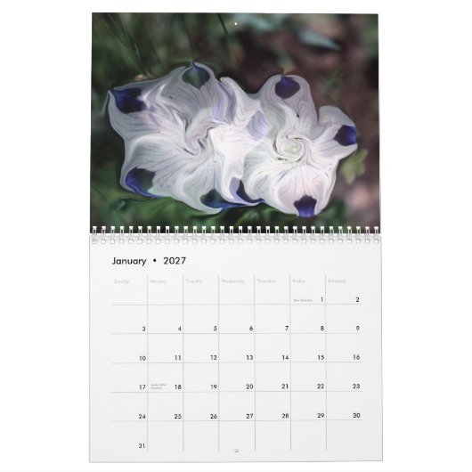 soms voorkomende afbeeldingen bloemen kalender (Jan 2027)