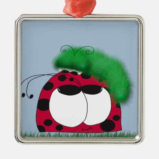 Soms voorkomende Vrienden Ladybug en Caterstyle Metalen Ornament (Voorkant)