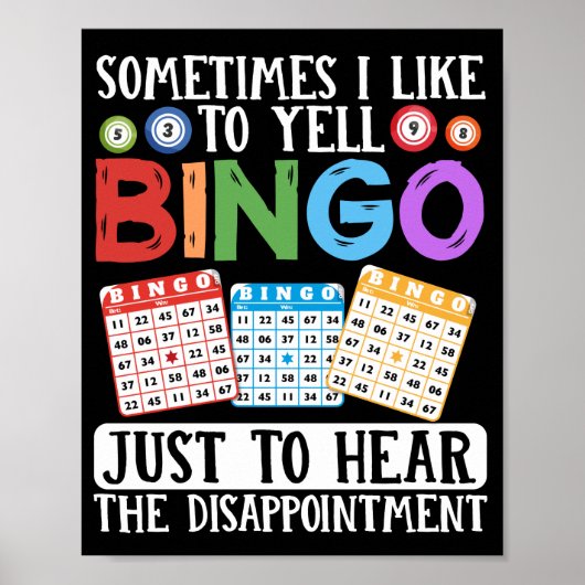 Soms wil ik graag Bingo Funny Lucky roepen Poster (Voorkant)