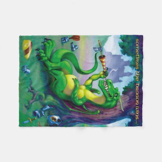 Soms wint de Draak Fleece Deken (Voorkant (Horizontaal))