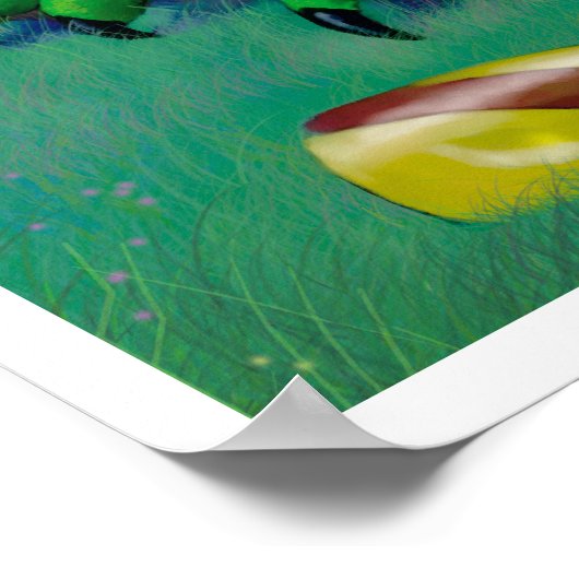 Soms wint de draak Groene Druk Poster (Hoek)