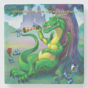 Soms wint de Draak Stenen Onderzetter