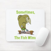Soms wint de vis Mousepad Muismat (Met muis)