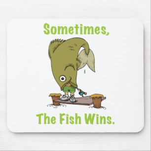 Soms wint de vis Mousepad Muismat