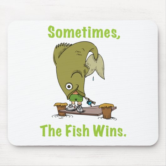 Soms wint de vis Mousepad Muismat (Voorkant)