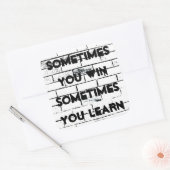 Soms wint u Inspirerend Quote Brick Wall Vierkante Sticker (Envelop)