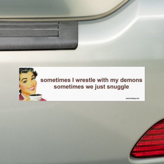Soms worstel ik met mijn demonen bumpersticker (Op auto)