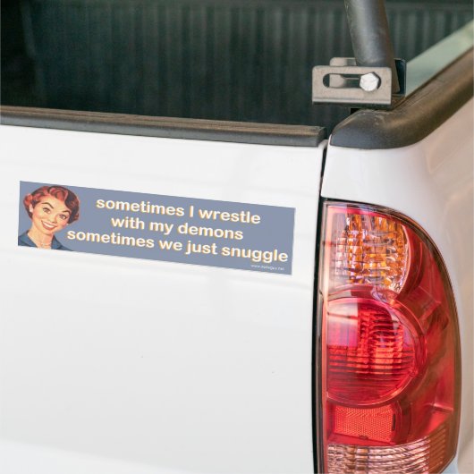 Soms worstel ik met mijn demonen... bumpersticker (Op Truck)