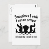 Soms wou ik dat ik een octopus was briefkaart (Voorkant / Achterkant)