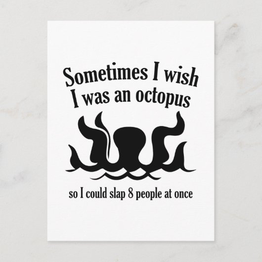 Soms wou ik dat ik een octopus was briefkaart (Voorkant)