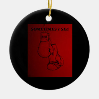 Soms zie ik Red Boxing Art Keramisch Ornament