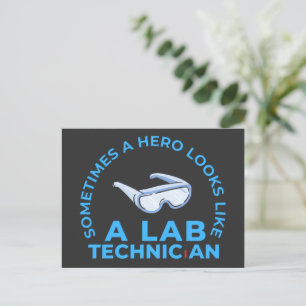 SOMS ZIET EEN HERO ALS EEN LAB TECHNICUS BRIEFKAART