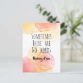 Soms zijn er geen woorden Betuiging van medeleven Briefkaart (Staand voorkant)