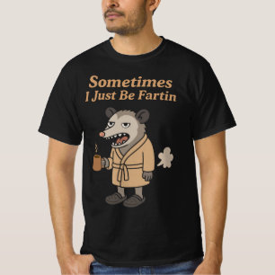 Soms zit ik gewoon te scheten opossum - Grappige b T-shirt