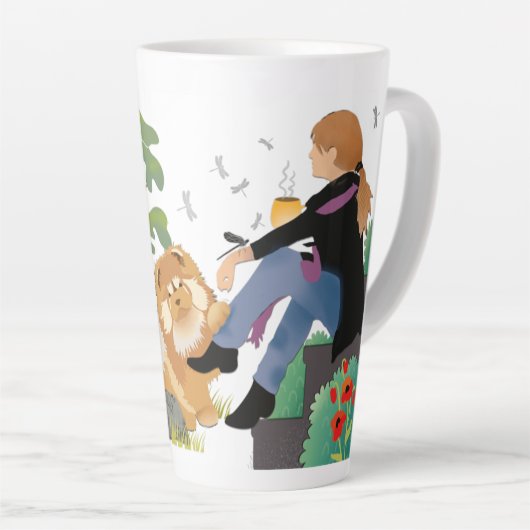 SOMS ZITTEN IK EN DENK IK - Chow-Latte Mok (Rechterhoek)