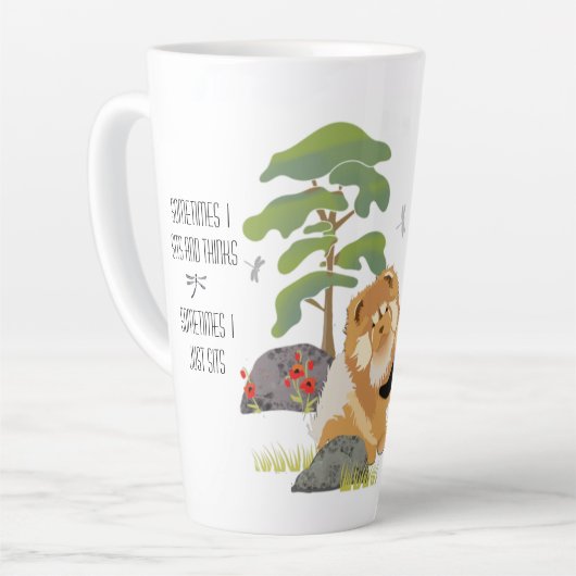 SOMS ZITTEN IK EN DENK IK - Chow-Latte Mok (Linkerhoek)