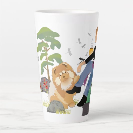 SOMS ZITTEN IK EN DENK IK - Chow-Latte Mok (Voorkant)