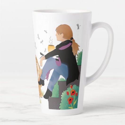 SOMS ZITTEN IK EN DENK IK - Chow-Latte Mok (Rechts)