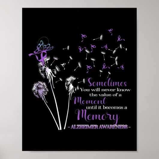 Soms zul je nooit Alzheimer Awareness kennen Poster (Voorkant)