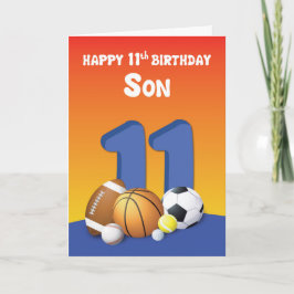 Son 11th Birthday Sports Balls Kaart