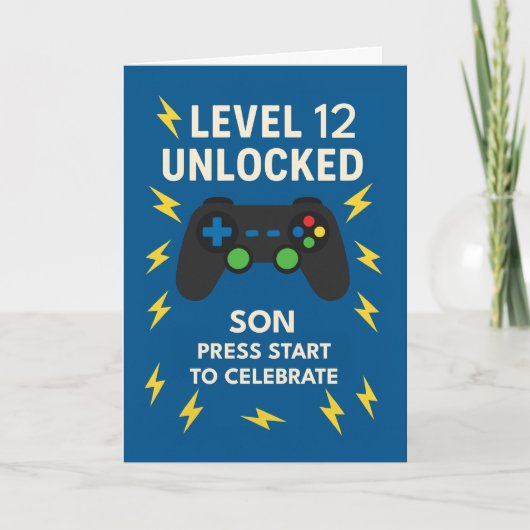 Son 12th Birthday Game Controller Leeftijd 12 Ontg Kaart (Voorkant)