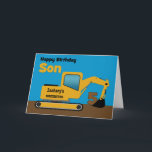 Son 5th Birthday Yellow Excavator Naam toevoegen Kaart<br><div class="desc">Een leuke vijfde verjaardagskaart voor een zoon die van bouwmachines en grondverhuizers houdt. Het heeft een gele graaier aan de voorkant met een gebied op de cabine waar u de naam van het bouwbedrijf kunt wijzigen in de naam van uw zoon. Het nummer 5 wordt in de emmer van de...</div>