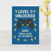 Son 9th Birthday Game Controller Age vrijgegeven Kaart (Gele Bloem)