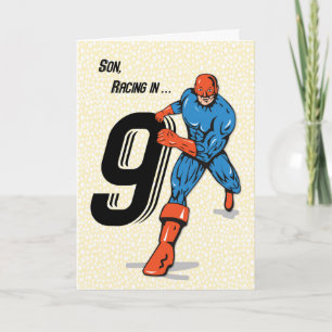 Son 9th Birthday Superheld Kaart