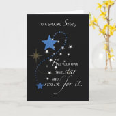 Son Afstuderen Star Gefeliciteerd, Blue en Blac Kaart (Gele Bloem)